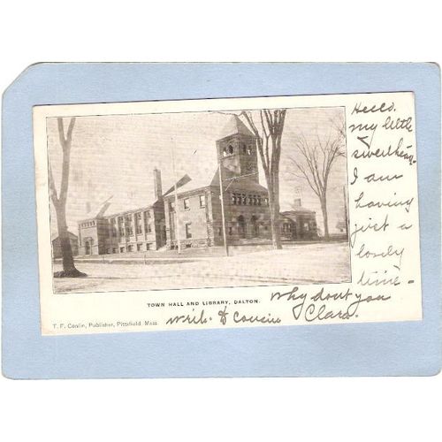 MA Dalton Town Hall & Library Street Scene Intersection Undivided Back ma_~994