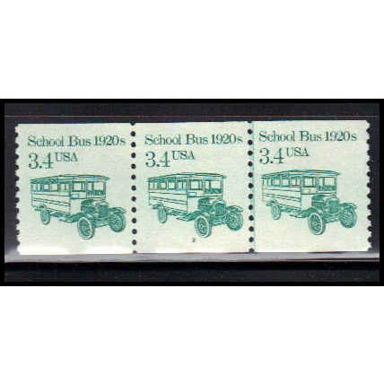 2123 3.4c School Bus Very Fine MNH Dry Gum PNC 2/3 PA2546