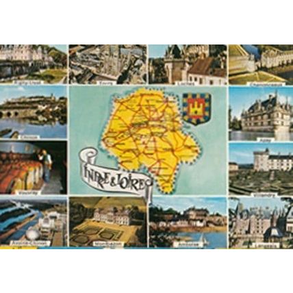 Indre Et Loire French Carte Map Postcard