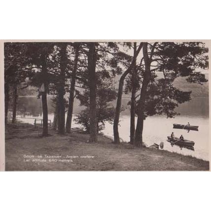 Gour De Tazenat Crater Rowing Boat Boats Vintage Real Photo Postcard