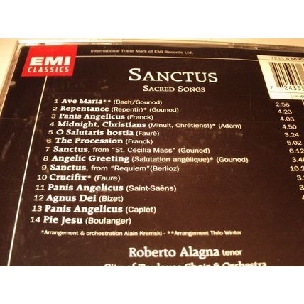 ROBERTO ALAGNA - SANCTUS(SACRED SONGS) - CD ALBUM1996 - 1DISC