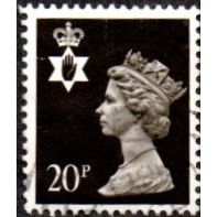 1971-91 Northern Ireland Machin 20p. Value. Brownish Black. Fine Used