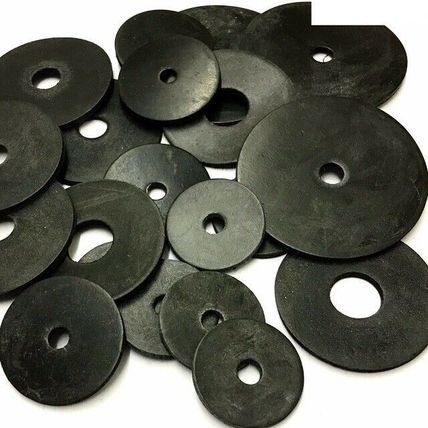 BLACK NEOPRENE RUBBER PENNY WASHERS M5 M6 M8 M10 M12, 20mm 25mm