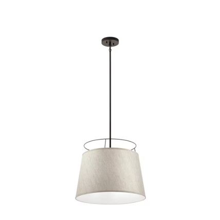 KICHLER Marika 1-Lt Olde Bronze Shaded Kitchen Pendant Hanging Pendant w/ Shade
