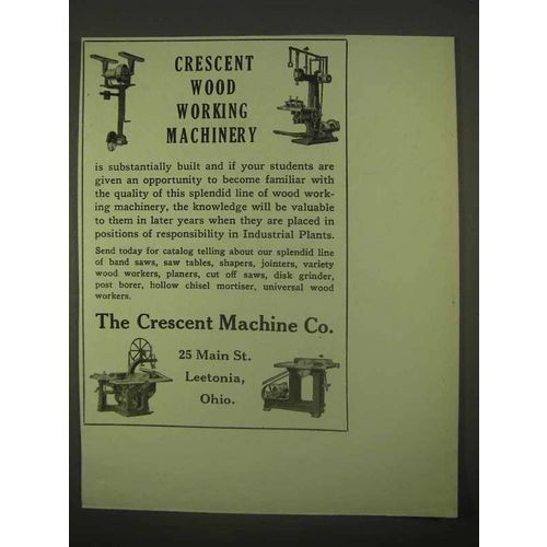 1922 Crescent Wood Working Machinery Ad