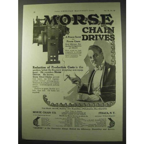 1922 Morse Chain Drives Ad - Reduction of Costs
