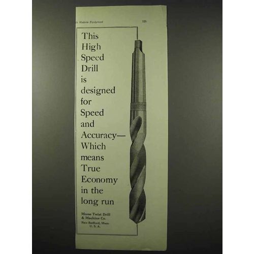 1922 Morse Twist Drill Ad - For Speed and Accuracy