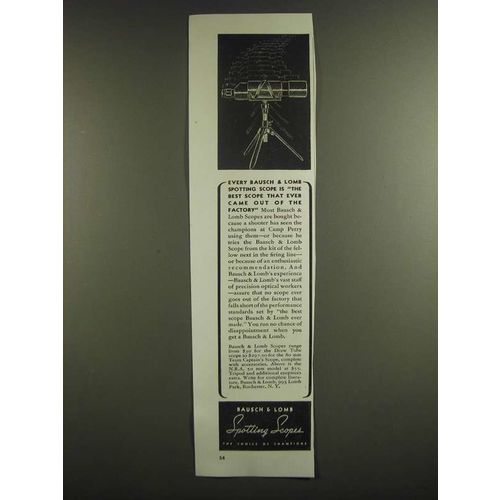 1940 Bausch & Lomb NRA Model Spotting Scope Ad - Best Out of Factory