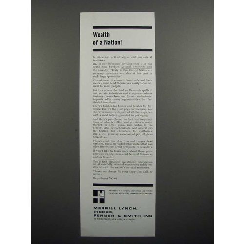 1965 Merrill Lynch Brokers Ad - Wealth of a Nation