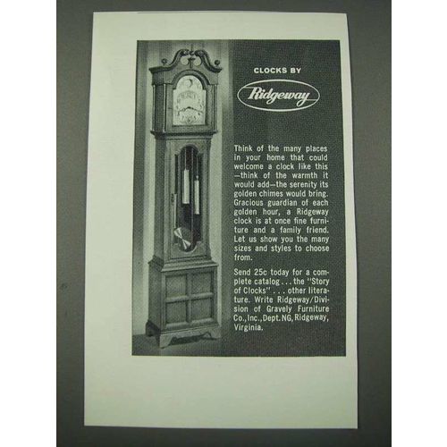 1965 Ridgeway Grandfather Clock Ad