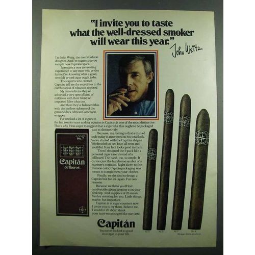 1975 Capitan Cigars Ad - John Weitz