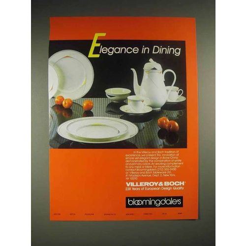 1985 Villeroy & Boch Trio China Ad - Elegance in Dining
