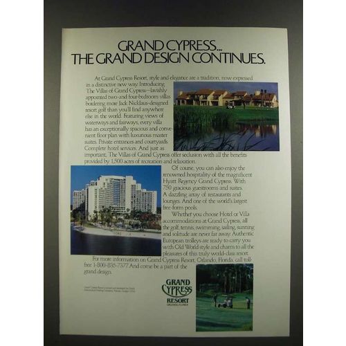 1986 Grand Cypress Resort Ad - The Grand Design Continues