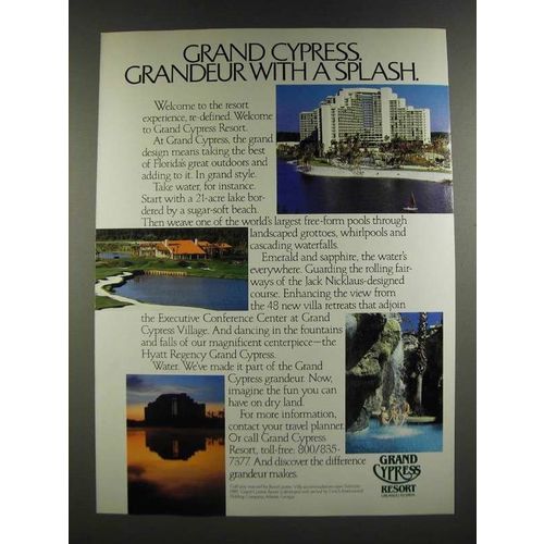 1986 Grand Cypress Resort Ad - Grandeur With a Splash