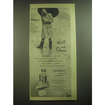 1945 Yardley English Lavender Advertisement - Hearts and Showers