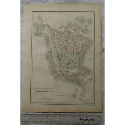 1850 Black's steel engraved map North America