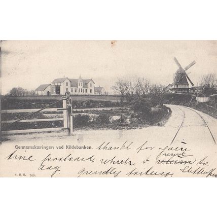 Gennemskaeringen Ved Kildebanken Denmark Antique Postcard