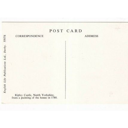Ripley Castle Unknown Artist Postcard unused crease