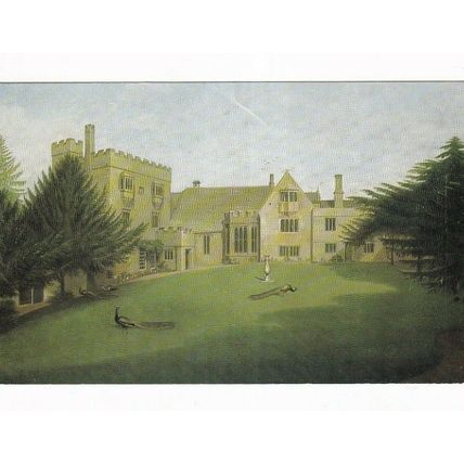 Ripley Castle Unknown Artist Postcard unused crease