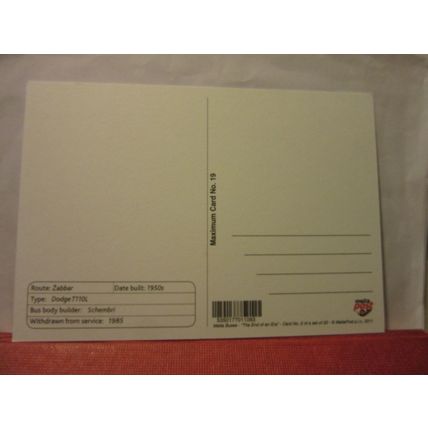 1950s DODGE T110L . unused postcard Maximim card no 19. COACH /