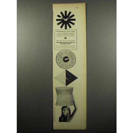 1955 Howard Miller Advertisement - Clocks and Bubble Lamp by George Nelson
