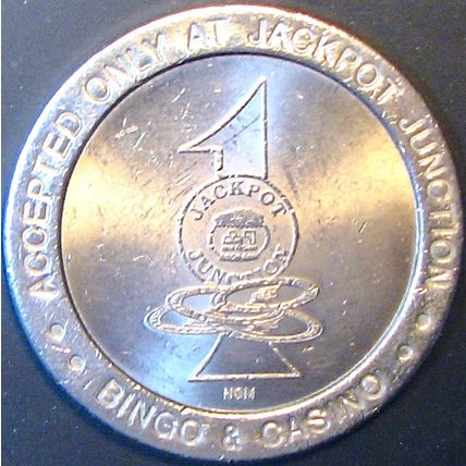Jackpot Junction. $1 Casino Token. Morton, MN. J95.