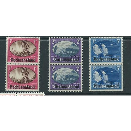 bechuanaland stamps sg129 sg 129 pairs vertical victory set hm
