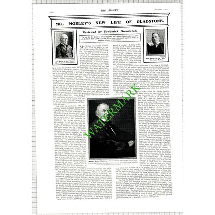 William Ewart Gladstone John Morley Frederick Greenwood - 1903 News Page / Print