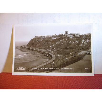 TENNIS COURTS & CASTLE HILL, SCARBOROUGH YORKSHIRE unused vintage postcard RP =
