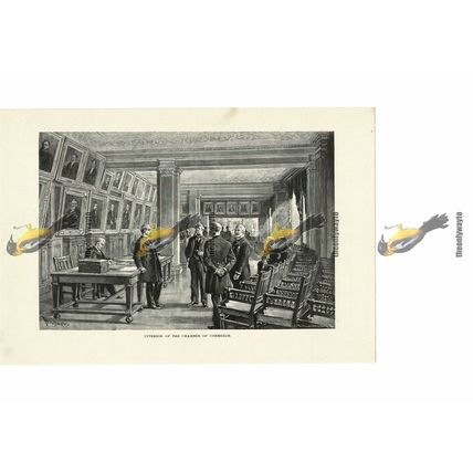 New York Chamber Of Commerce, Interior, Book Illustration (Print), 1891