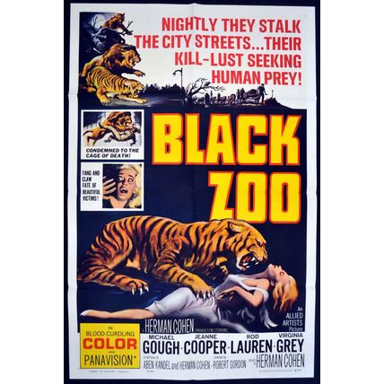 BLACK ZOO 1962 Michael Gough REYNOLD BROWN US 1-SHEET POSTER