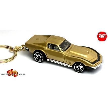 RARE KEYCHAIN 68~70 GOLD CHEVY CORVETTE 427 C3 CUSTOM Ltd Ed. GREAT GIFT