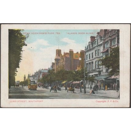 Horniman's Pure Tea - Lord Street, Southport, c.1905 - Frankel Postcard
