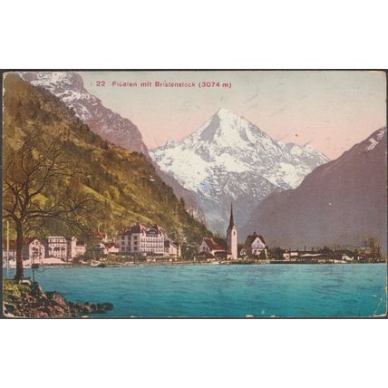 Flüelen mit Brisenstock, 1912 - Photoglob AK