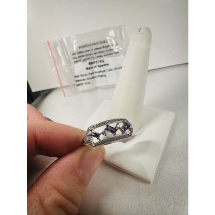 NIB Bomb Party Sz10 Revealed BP Ring RBP5762 Maze of Sparkle Dark Amethyst CZ