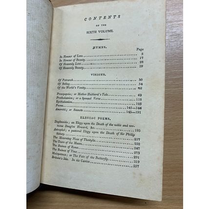 1810 "THE POETICAL WORKS OF EDMUND SPENSER" VOL 6 ANTIQUE LEATHER BOOK (P3)