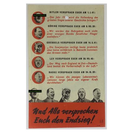 Original WW2 British Balloon Drop Propaganda Leaflet. - Code G.50 [1942].