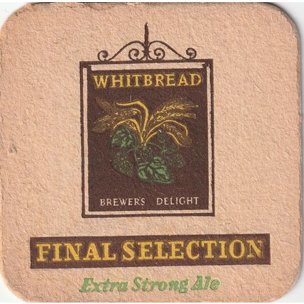 BEER MAT - WHITBREAD BREWERY - FINAL SELECTION - (Cat 028) - (1960)