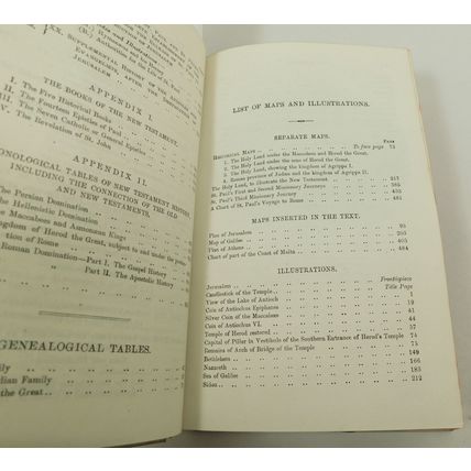Antique New Testament History 1876 Victorian Vellum Bible Scripture Book Maps &c