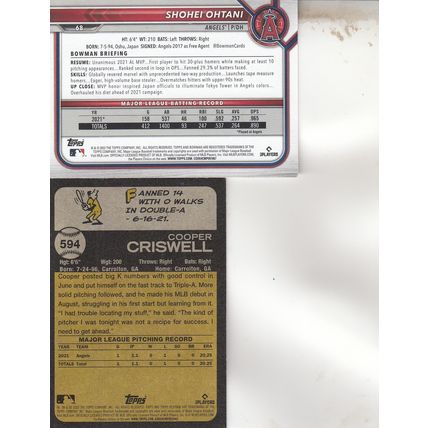 SHOHEI OHTANI & COOPER CRISWELL AUTO 2022 LOS ANGELES ANGELS ALLSTAR PITCHERS