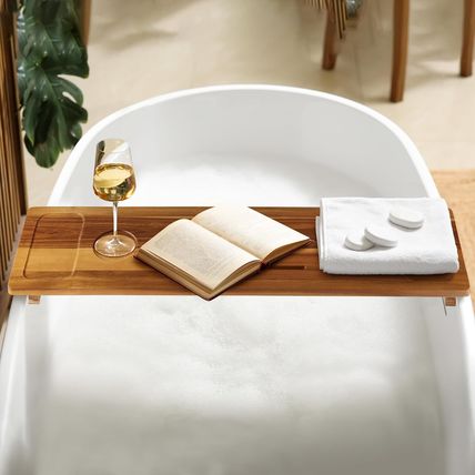Bathtub Tray, Acacia Bath Tray for Tub, 34.6''X9'' Wooden Bathtub Caddy Tray wit