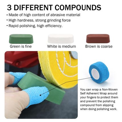 SCOTTCHEN 6Inch Buffing Polishing Wheels 1/2" Arbor Hole,Soft/Fine/Medium for Be