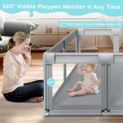 74" ×50" Large Baby Playpen, Baby Playard for Babies and Toddlers, Baby Fence Pl