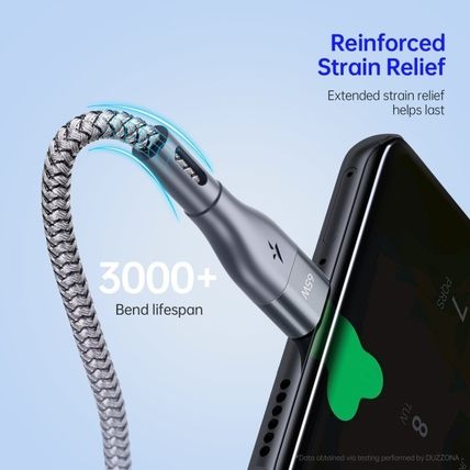 DUZZONA A2 PD 65W USB-C to USB-C Grey Fast Charging Charger Data Cable 2m