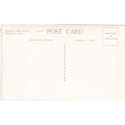 EC881 DOWNSIDE ABBEY CHURCH. R/P POSTCARD