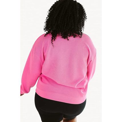 Pink May Contain Wine Crew Neck Plus Size Sweatshirt