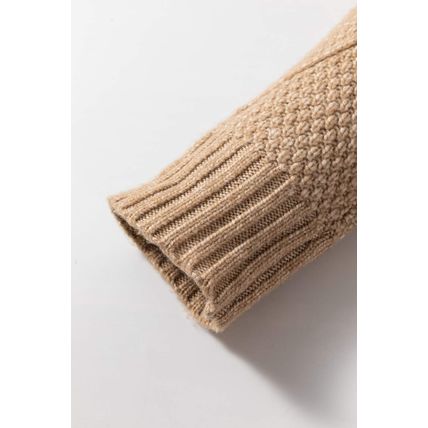 Parchment Cable Knit Drop Shoulder Loose Fit Sweater Dress