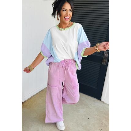 White Color Block Patchwork Half Sleeve Oversized T Shirt