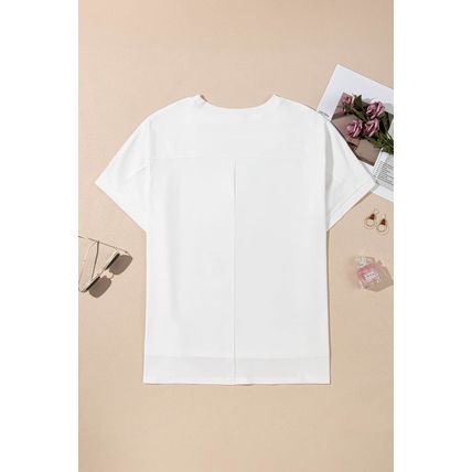 White Sequined Texas Graphic Plus Size T Shirt
