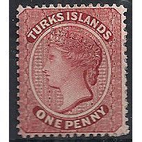 Turks Islands 1889 SG63 1d Lake Mounted Mint .. .